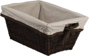 Rustic Wicker Log Basket with Handle for Indoor Wood Storage & Fireplace