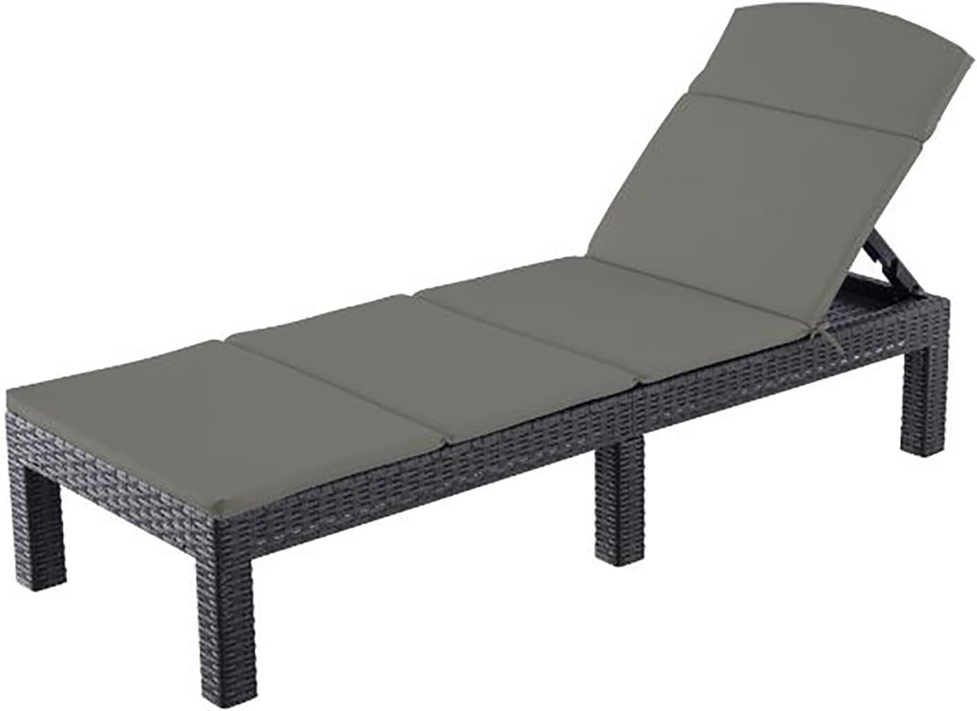 Adjustable Outdoor Garden Sun Lounger with Cushion, Weatherproof & Foldable