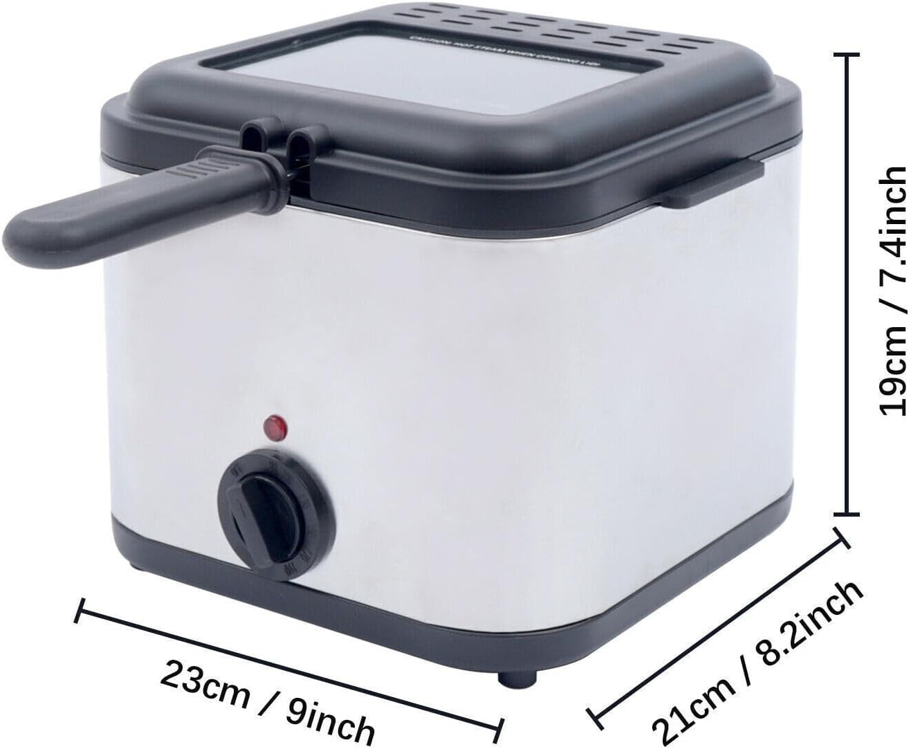 Electric Deep Fryer 2.5L 1000W Stainless Steel Adjustable Temp Basket
