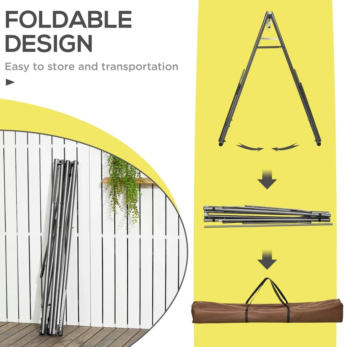 Multicolor Hammock with Foldable Stand | 1 Person 150kg Capacity | Portable 2.85