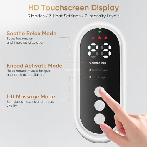 Portable Heated Leg & Foot Massager with Air Compression 3 Modes
