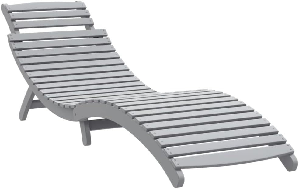 2-Piece Solid Acacia Wood Sun Loungers Foldable Patio Garden Relax Chairs