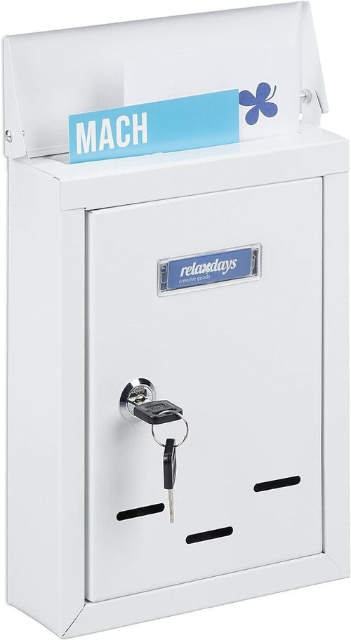 Lockable Wall Mounted Letterbox with Keys – Compact, Secure, Viewing Window