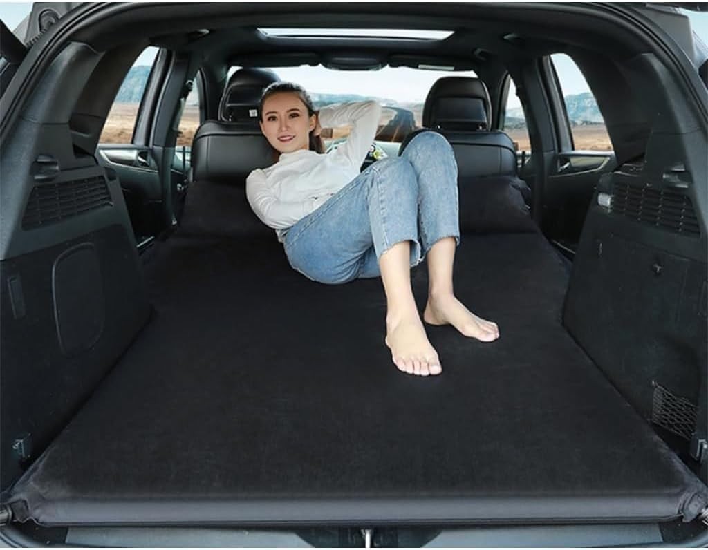 Red Car Air Mattress Inflatable Bed for Travel Camping Sleep SUV Sedan Van