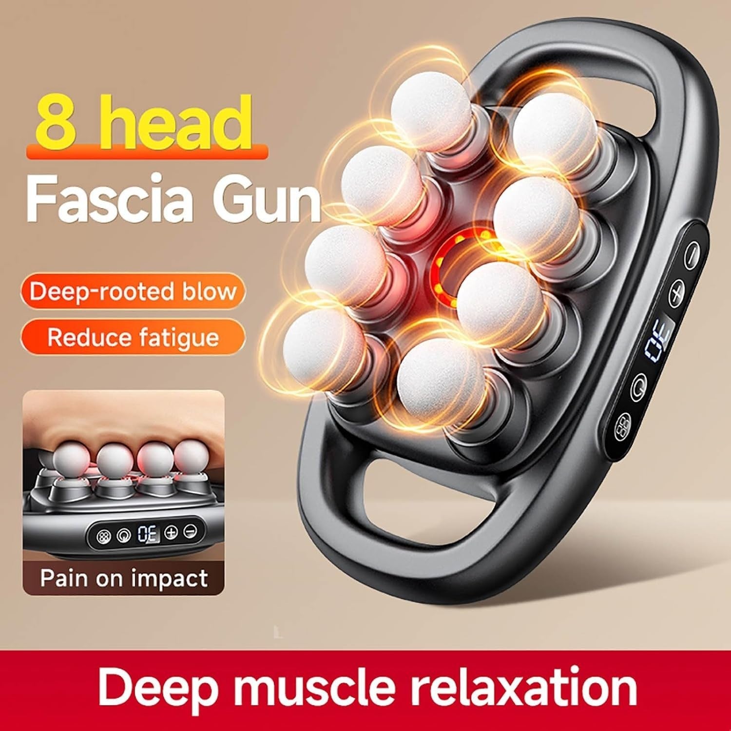 Deep Tissue Massage Gun Set 30 Levels 8 Heads Full Body Muscle Relief