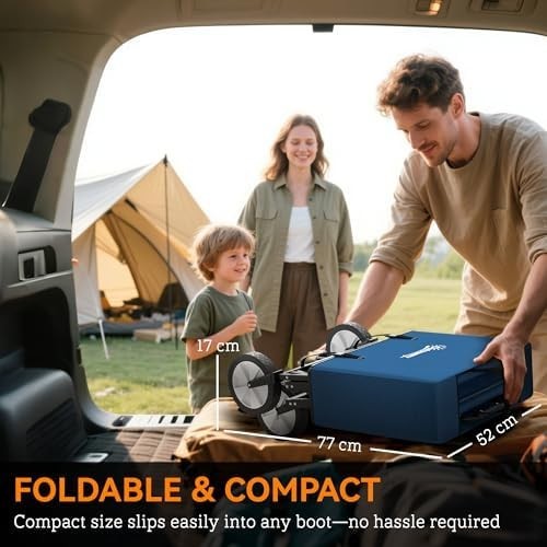 Folding Festival Trolley 90L Portable Camping Garden Cart on Wheels