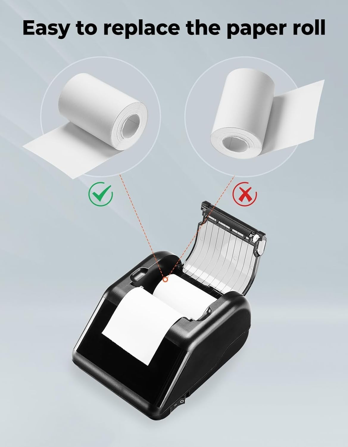 58mm Thermal Money Counter Printer Black w/ Display Screen Fast Printing