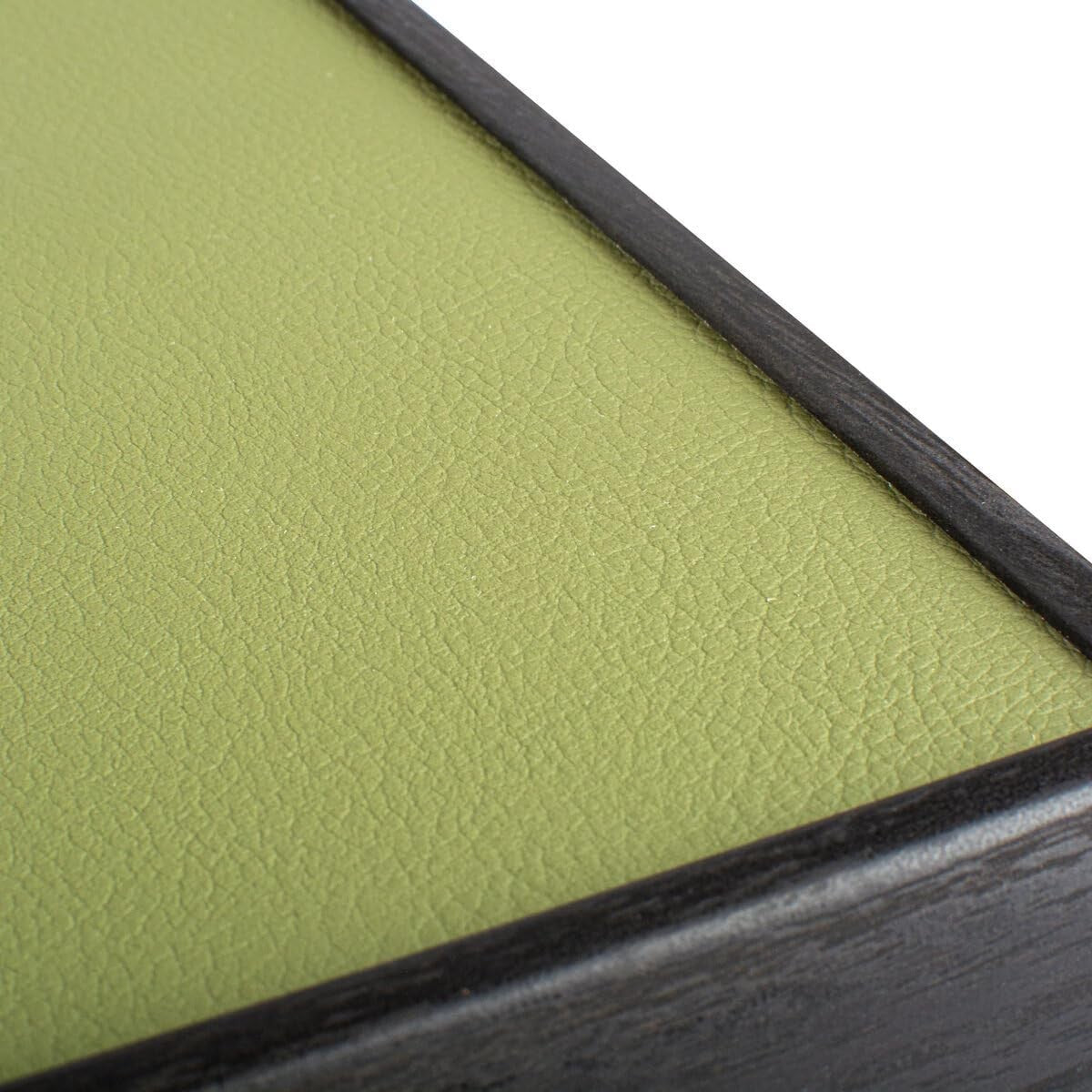 19” Luxury Backgammon Set Olive Green Faux Leather Wooden Foldable Board