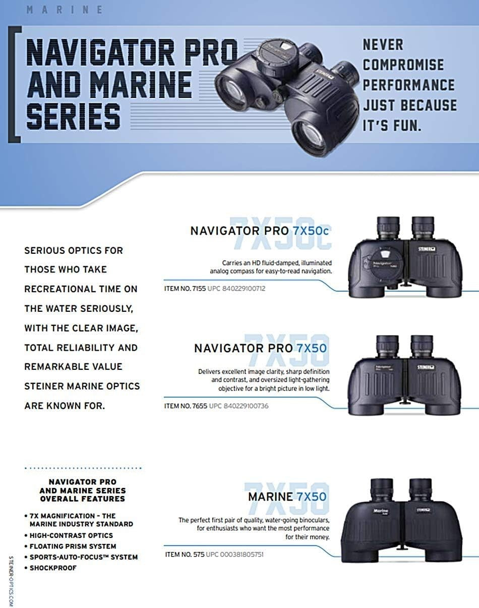 7x50 Marine Binoculars – Sharp High-Contrast Optics, Waterproof, Auto-Focus, Rug