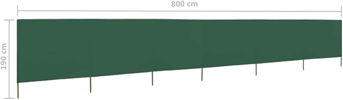 6-Panel Green Wind Screen 800x160cm Outdoor Garden Camping Divider