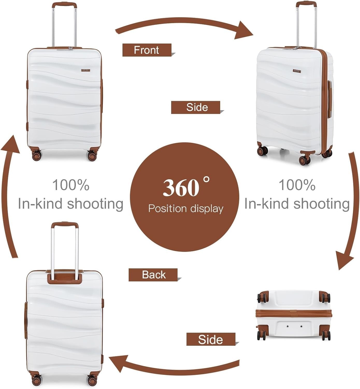 28in Extra Capacity Check In Suitcase Polypropylene Hard Shell TSA Wheels