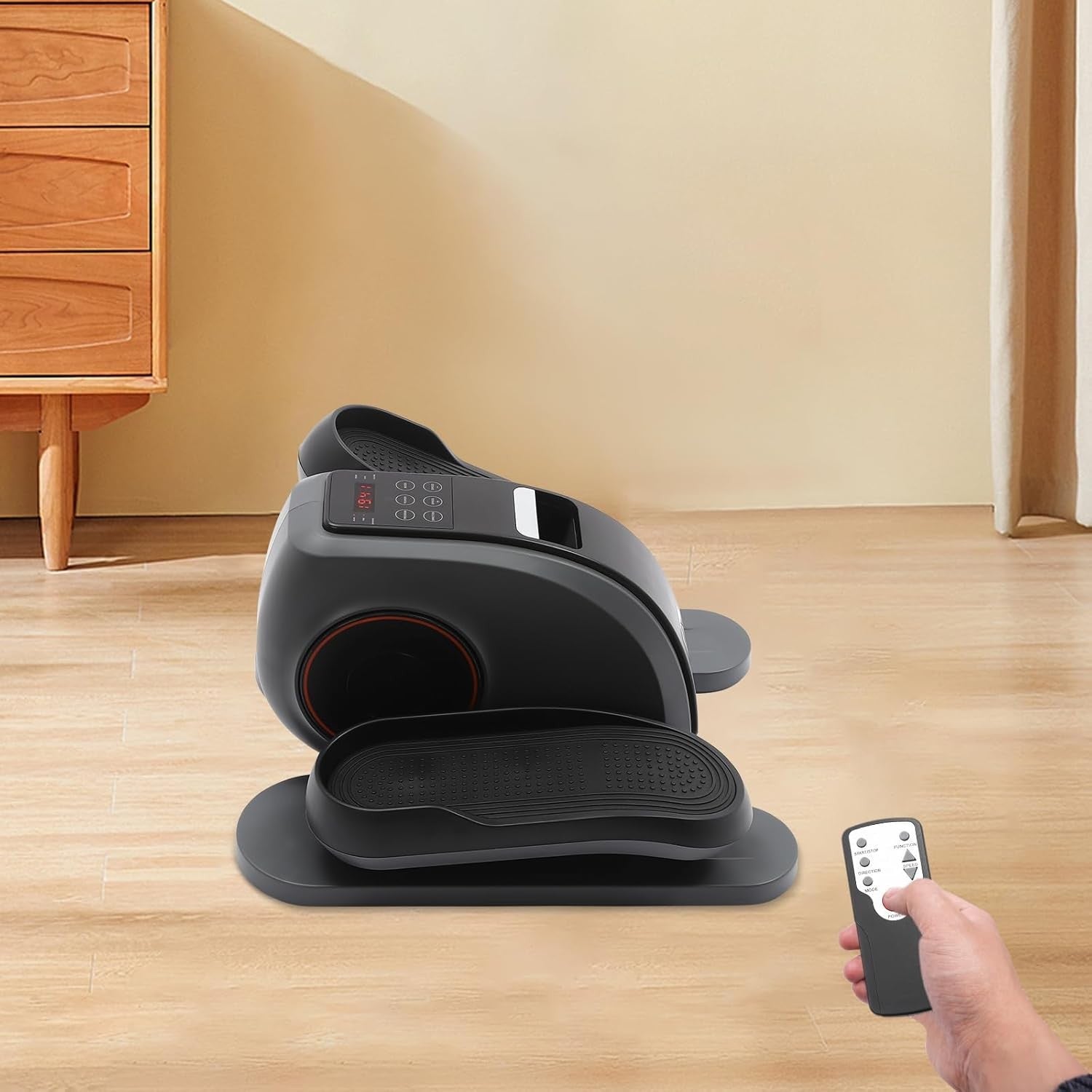 Under Desk Elliptical Trainer Quiet Electric Pedal Exerciser Auto Manual