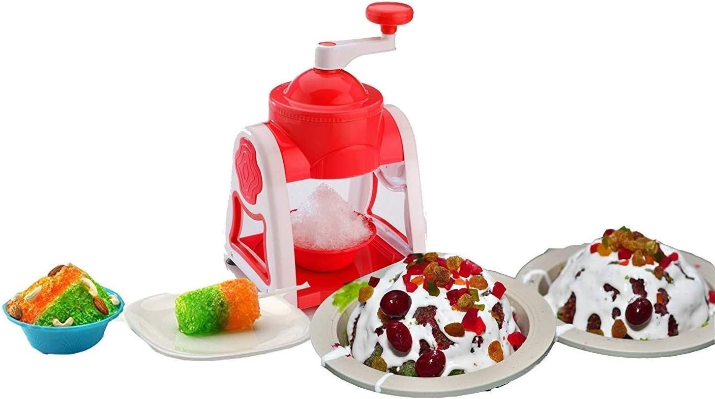 Manual Ice Crusher Snow Cone Maker Slush Shaver Stainless Blades