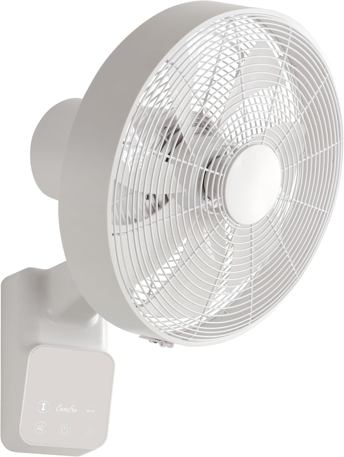 White Wall Fan 5-Speed Remote Controlled Quiet Design 45W Modern Cooling