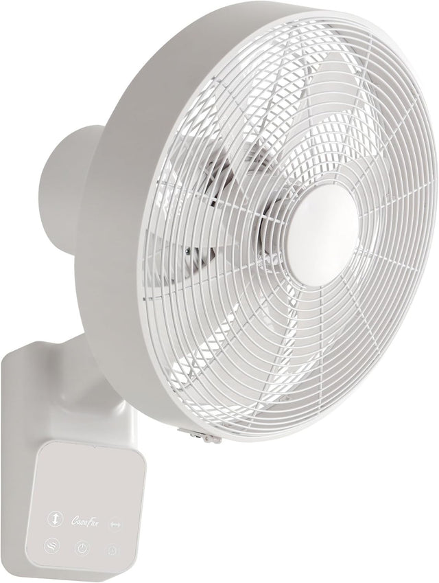 White Wall Fan 5-Speed Remote Controlled Quiet Design 45W Modern Cooling