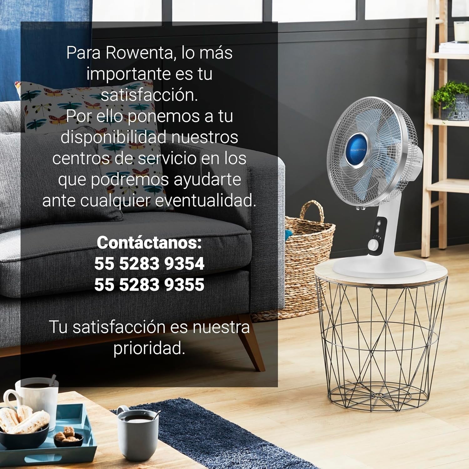 Quiet Turbo Table Fan – 5-Speed Remote Controlled Oscillating Desk Fan Silver