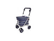 3 In 1 Shopping Trolley With Seat 4 Wheel Rollator Cart Navy
