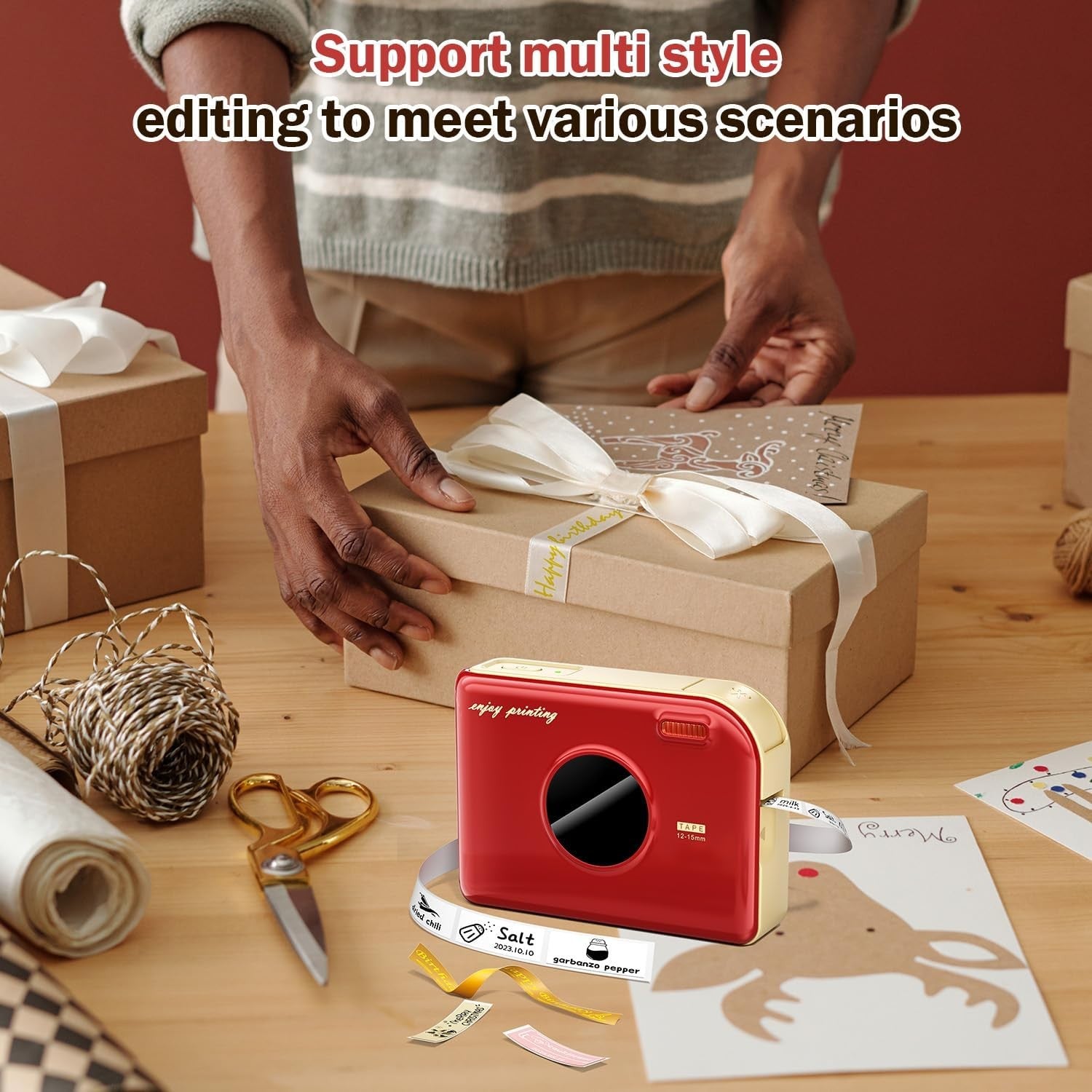 Mini Bluetooth Label Printer Portable Thermal Sticker Maker for Home Office