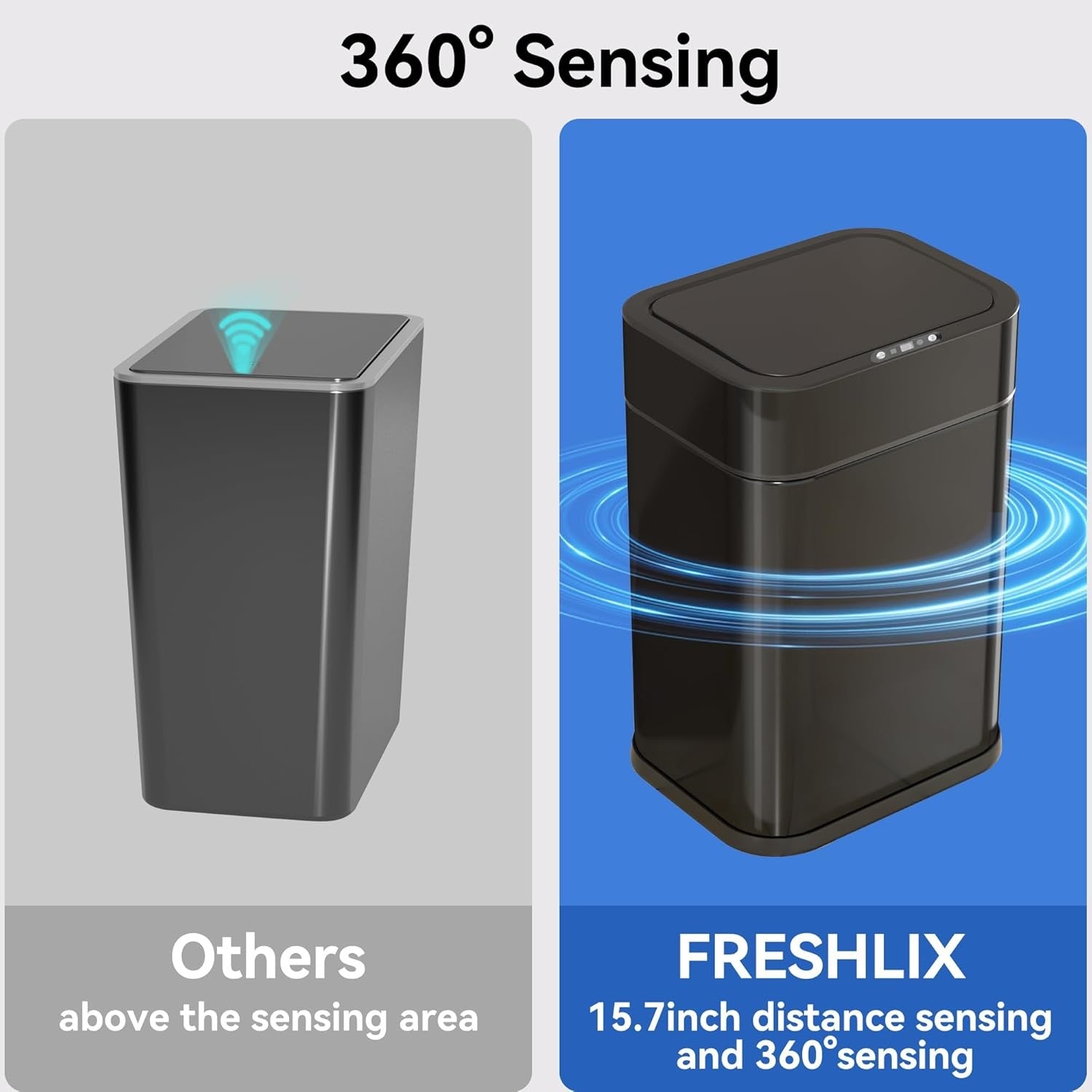 6 Gallon Touchless Kitchen Bin 360° Sensor Stainless Steel Soft Close