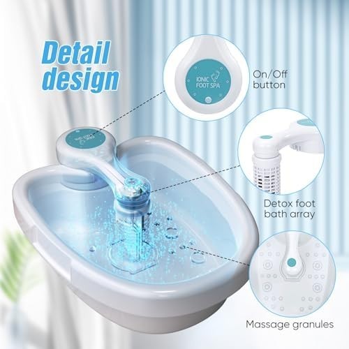Ionic Detox Foot Bath Spa Machine Home Cleanse Relaxation Tub Basin