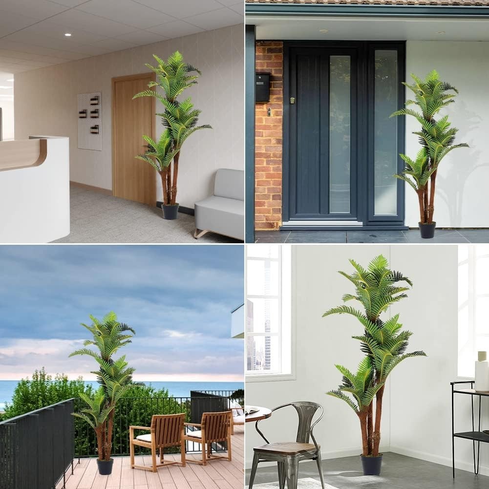 150cm Artificial Cycas Palm Tree in Pot Tropical Green Indoor Outdoor Decoration