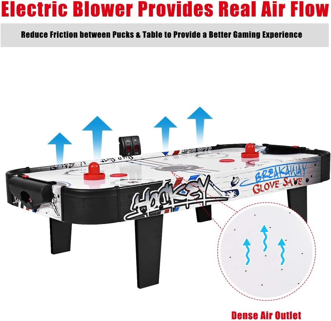 42 Inch Tabletop Air Hockey Game Electronic Blower Dual Scorers