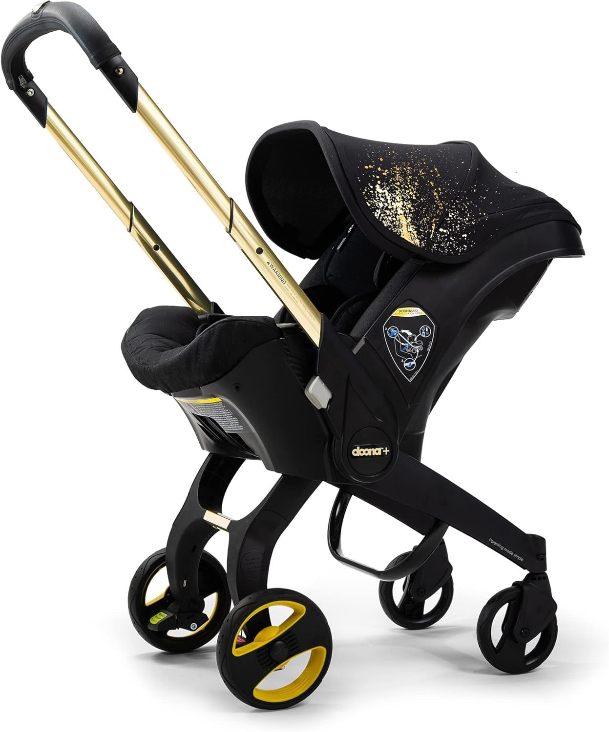 Convertible Baby Car Seat Stroller 0+ Anti Rebound 5 Point Harness Gold