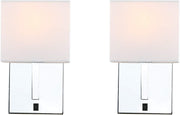 Vintage Linen Wall Lampshade Set, LED Compatible, Classic Chrome Sconce.