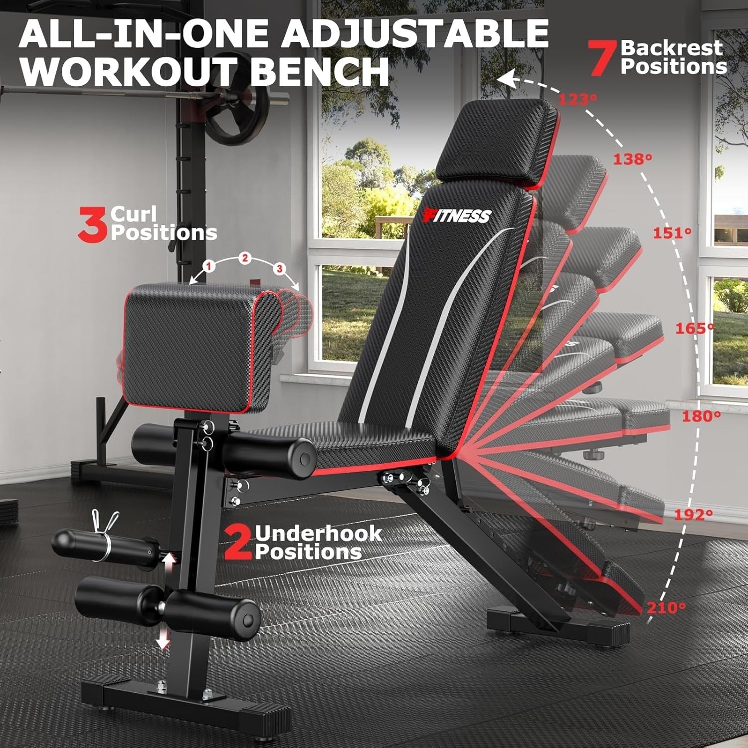 Foldable Multi-Function Weight Bench 800lb Home Gym Strength Trainer