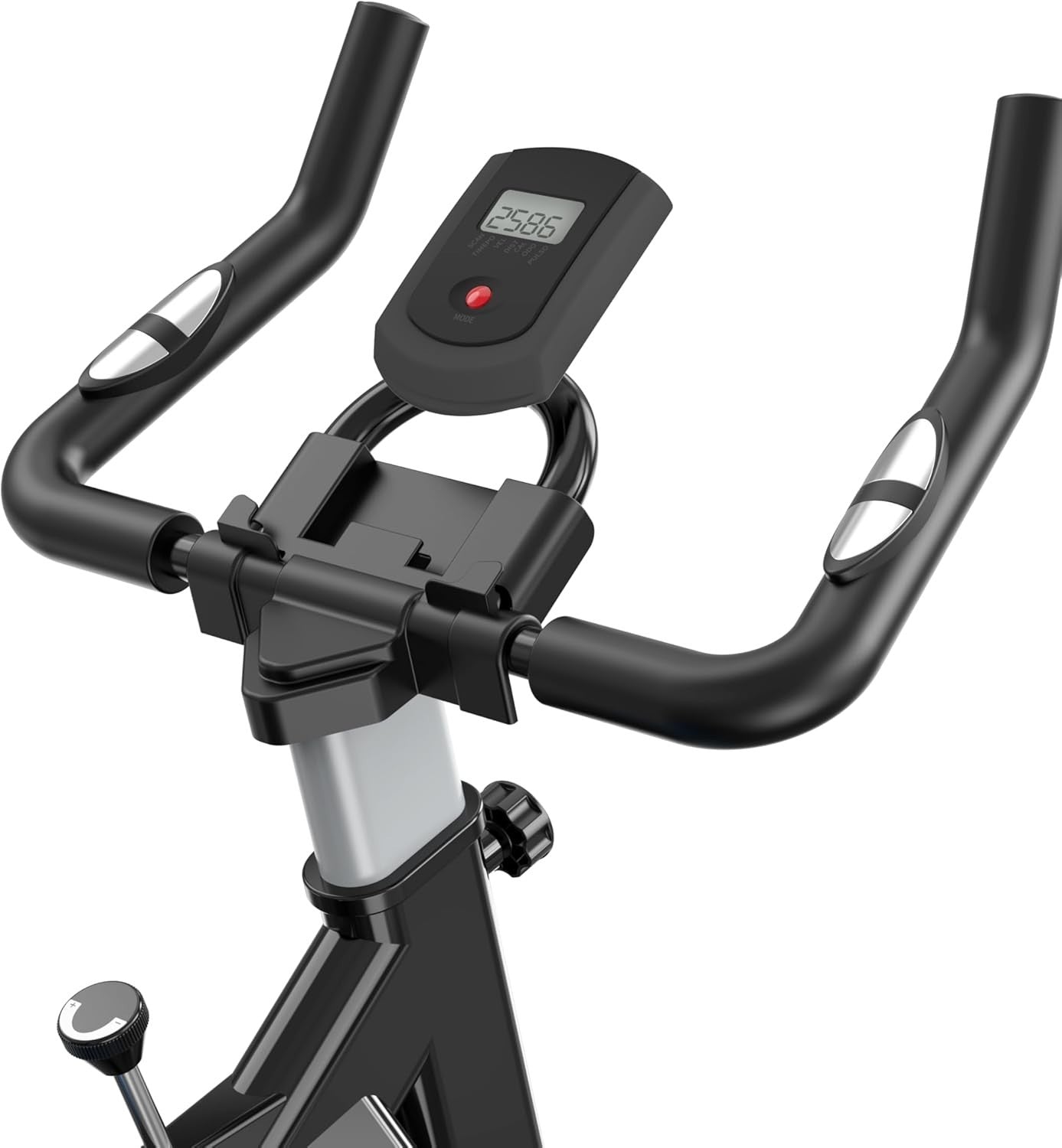 Quiet Magnetic Spin Bike w/ LCD Display, Phone Holder & 6kg Flywheel 300lb Cap