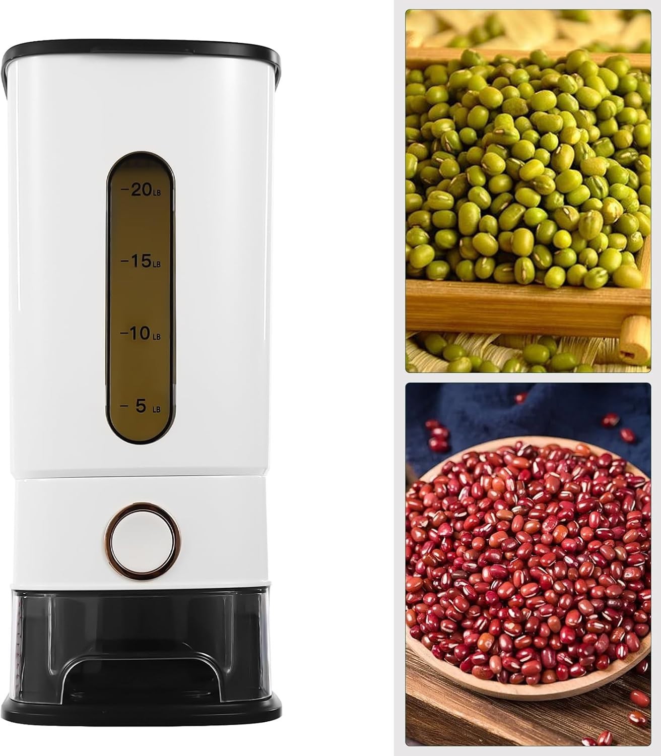 12KG Rice & Cereal Dispenser Airtight Storage Container with Cup