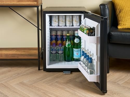 40L Lockable Minibar | Frost-Free, Adjustable Shelves, LED Light Black