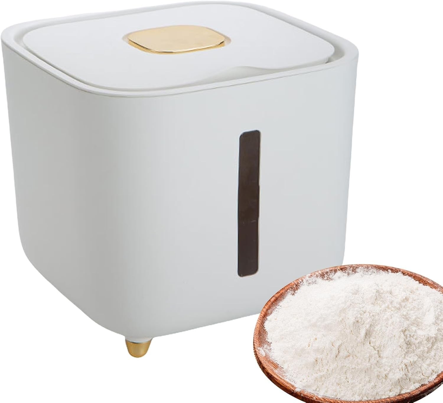 10KG Rice Dispenser Airtight Storage Bin Clear Window Dry Food Container