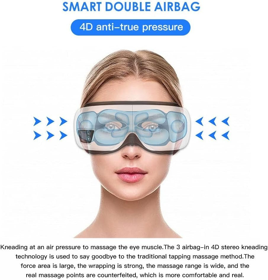6D Airbag Eye Massager Heat Vibration Music Sleep Mask