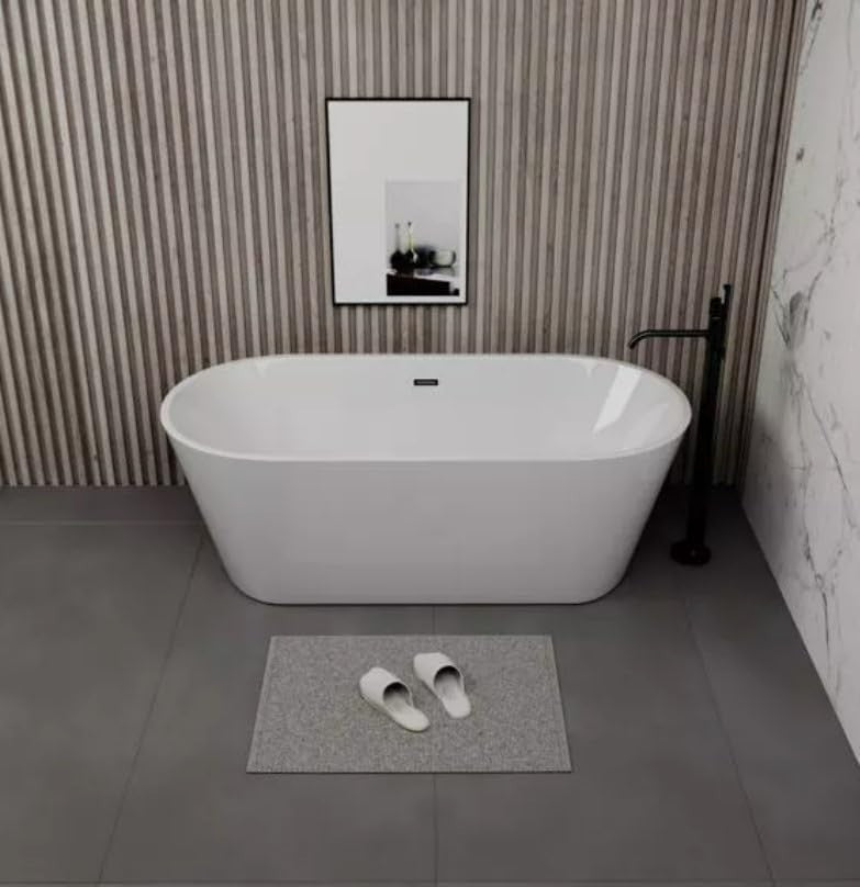 1600mm White Freestanding Double Ended Bath Acrylic Oval Tub with Waste