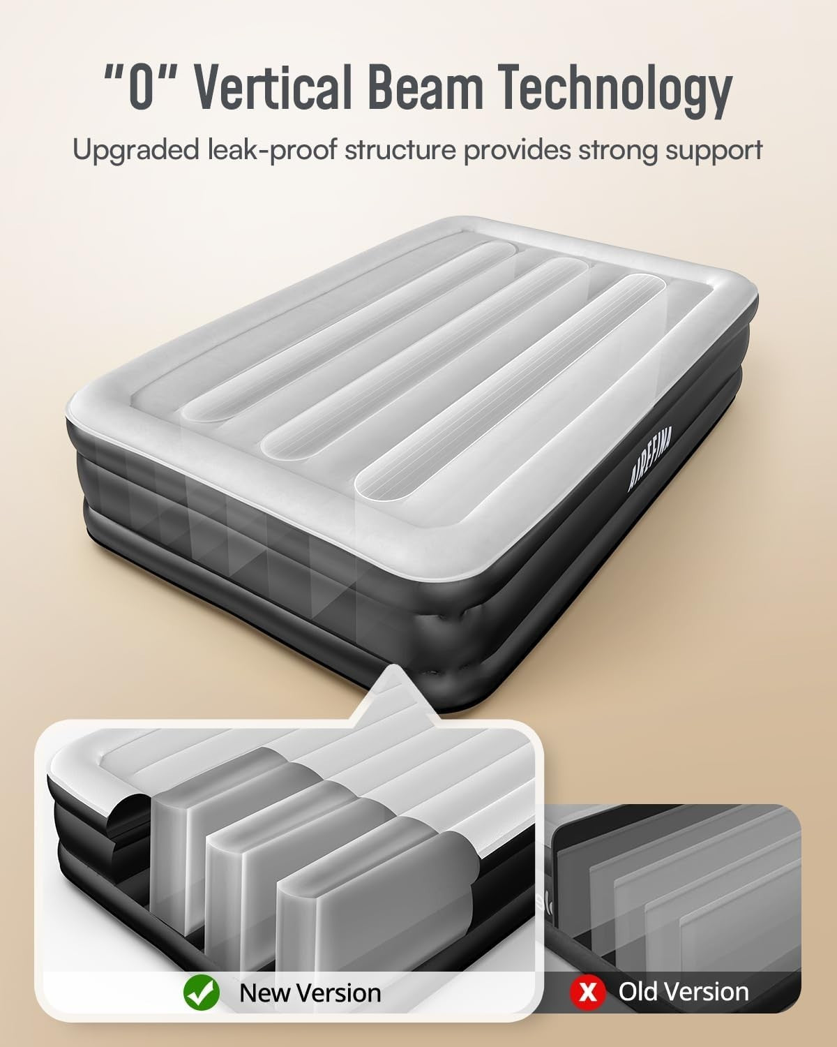 Self-Inflating Double Airbed with Built-In Pump – Portable Camping & Guest Mattr