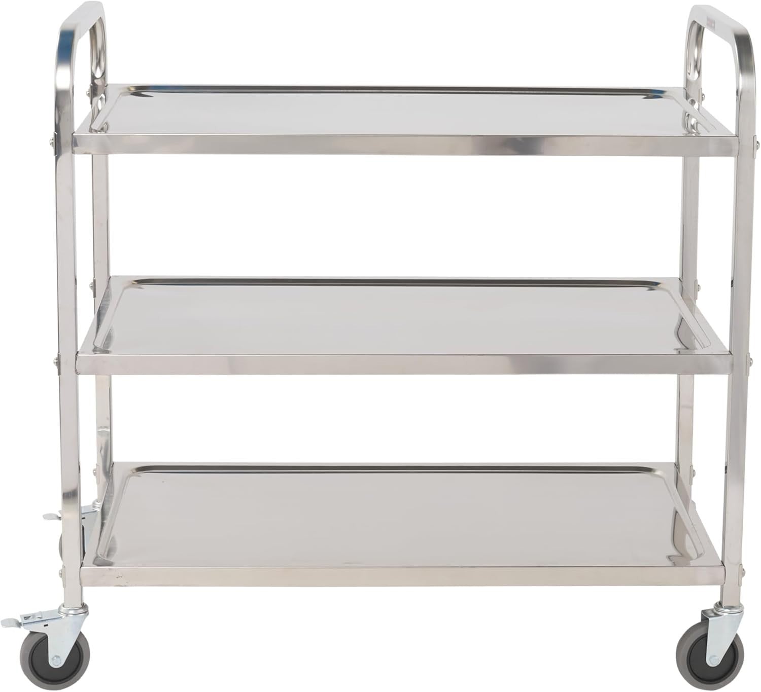 3 Tier Stainless Steel Catering Trolley w/ Locking Castors