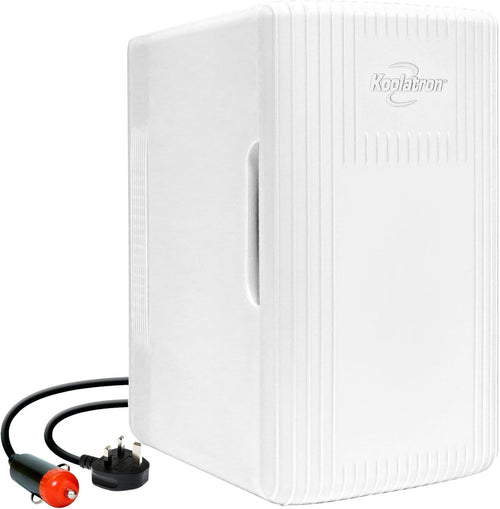 6L Mini Fridge White Retro Cooler & Warmer Portable 12V AC/DC