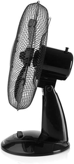 50W Table Fan – Black 3-Speed Cooling Fan with Remote Control Quiet Airflow