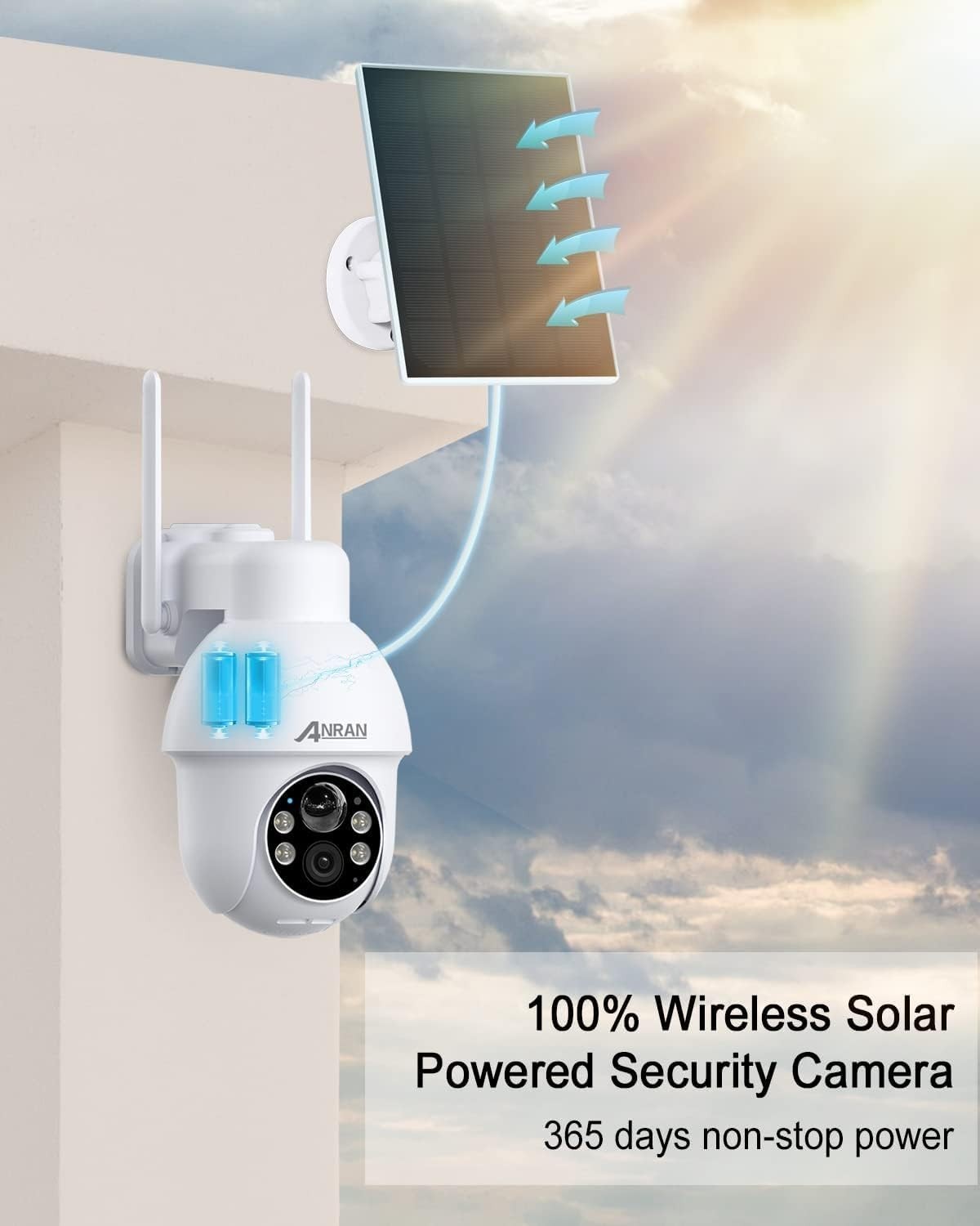 5MP Solar Security Camera Outdoor Wireless 360° View Alexa CCTV