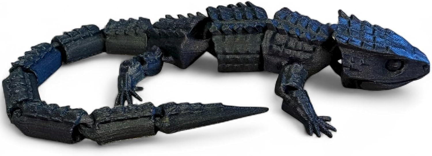Glitter Black Lizard Fidget Articulated Colour Changing Desk Toy