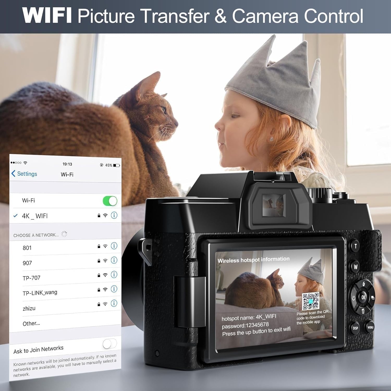 4K 48MP Vlogging Camera Wide Angle Macro Lens Zoom Camera Kit