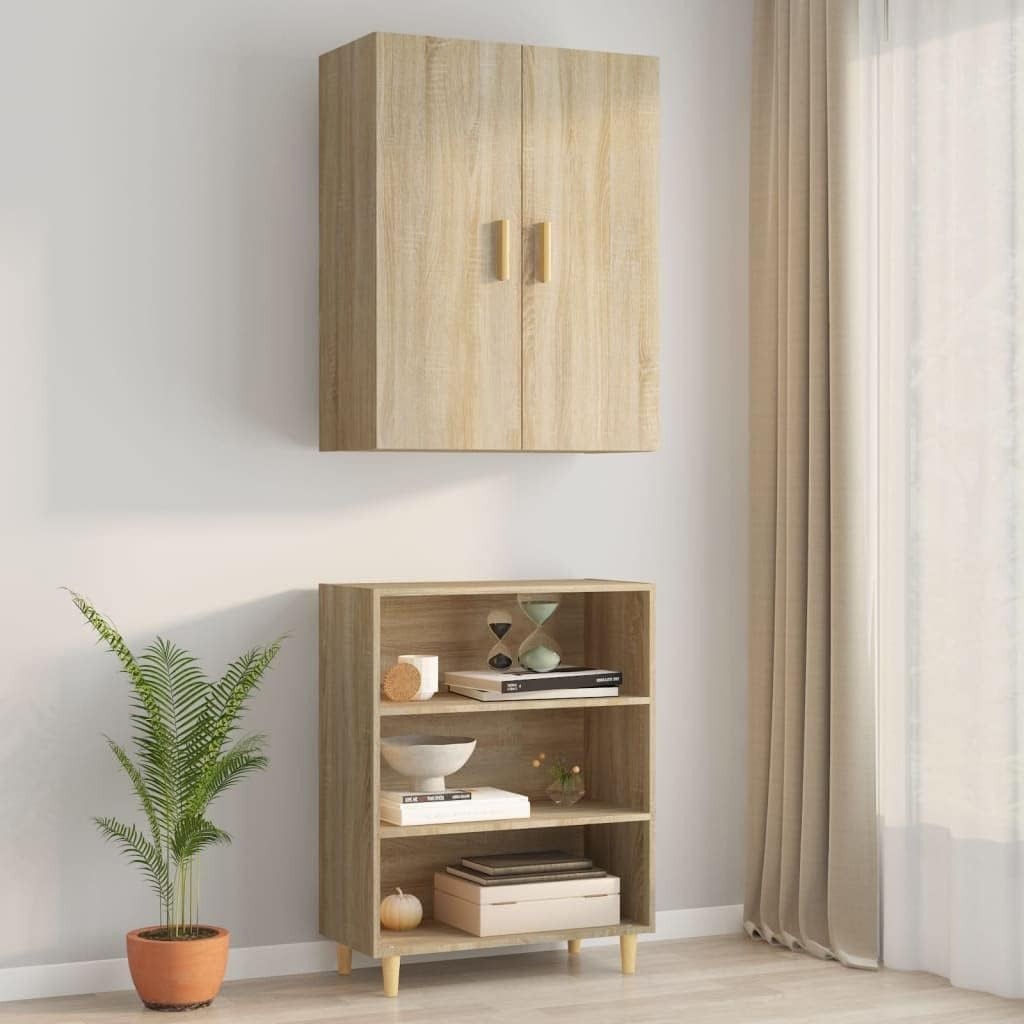 Sonoma Wall Cabinet Storage Unit with Doors, 3 Compartments, Modern Look