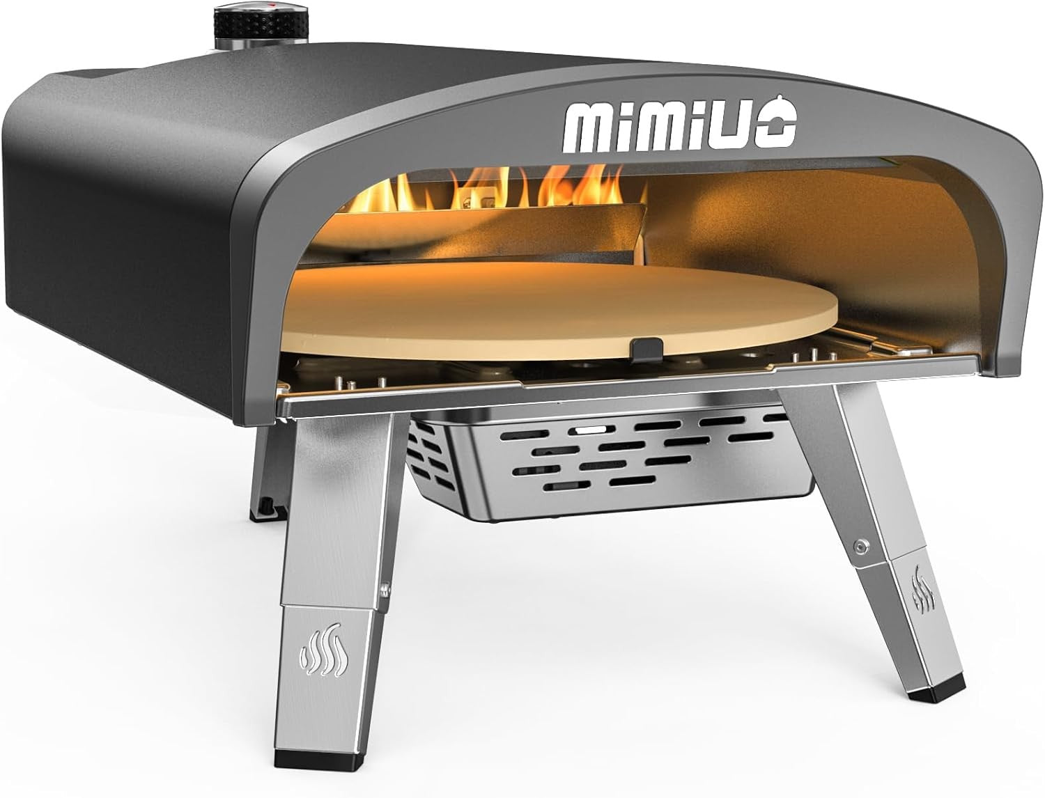 Outdoor Gas Pizza Oven | 13" Stone Rotating Grill w/ Peel, Cover & Regulator