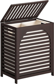 Brown Bamboo Laundry Hamper XL 103L with Lid & Removable Liner | Ventilated Bask