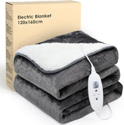 Electric Heated Throw Blanket 4 Heat Settings Auto Off LCD 160x120cm