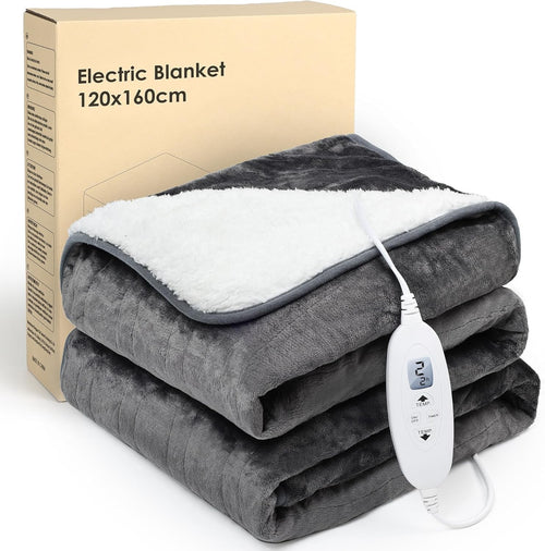 Electric Heated Throw Blanket 4 Heat Settings Auto Off LCD 160x120cm