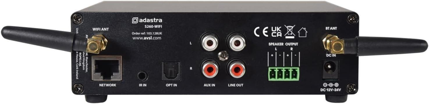S260 WiFi Streaming Audio Amp 2x60W Bluetooth AUX USB Compact