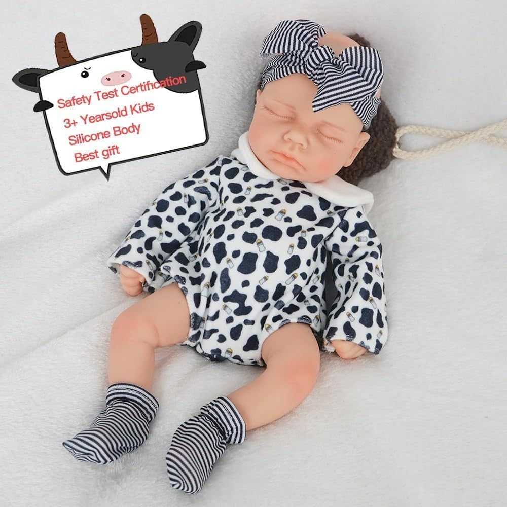 12” Full Silicone Reborn Baby Doll Boy Sleeping Pose Realistic Veins