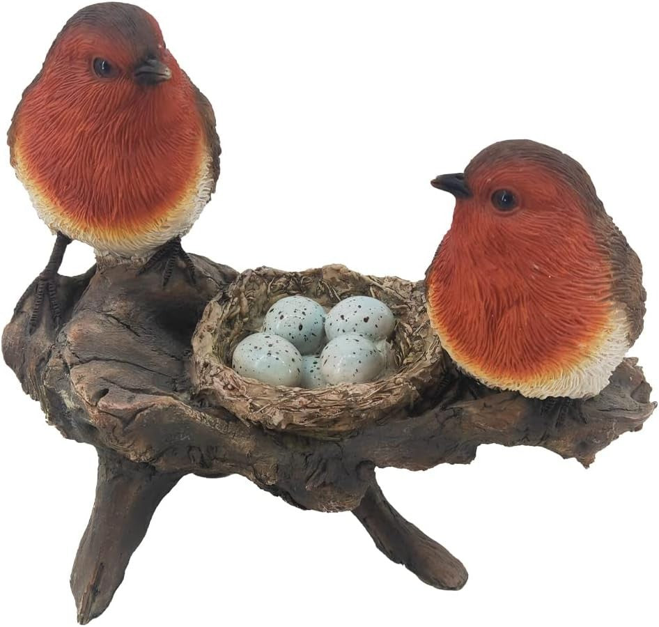 19cm Robin Bird Ornament – Hand-Painted Resin Garden Statue, Frost-Resistant